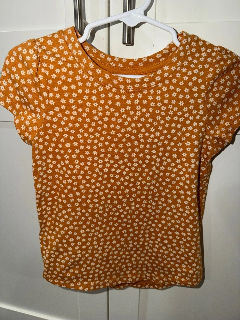 Mustard Floral Short Sleeve Kids Top